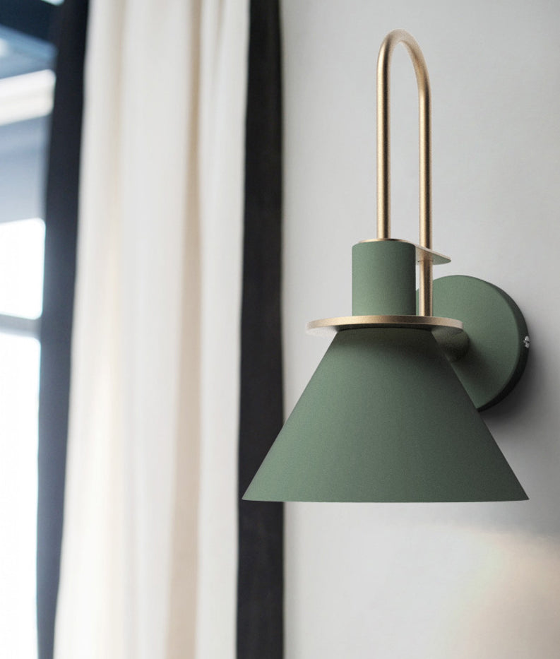 Contemporary Simplicity Conical Wall Mounted Lights Metallic Wall Mounted Lamp for Bedside