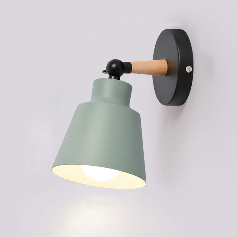 Nordic Style Cone-Shaped Wall Light 1 Light Iron Wall Lamp for Living Room
