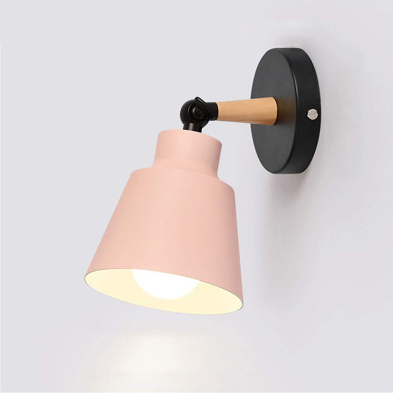 Nordic Style Cone-Shaped Wall Light 1 Light Iron Wall Lamp for Living Room