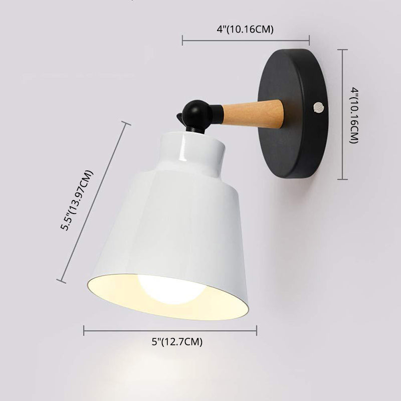 Nordic Style Cone-Shaped Wall Light 1 Light Iron Wall Lamp for Living Room
