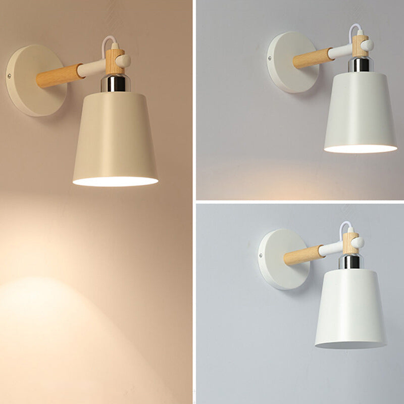 Nordic Style Cone-Shaped Wall Light 1 Light Iron Wall Lamp for Living Room
