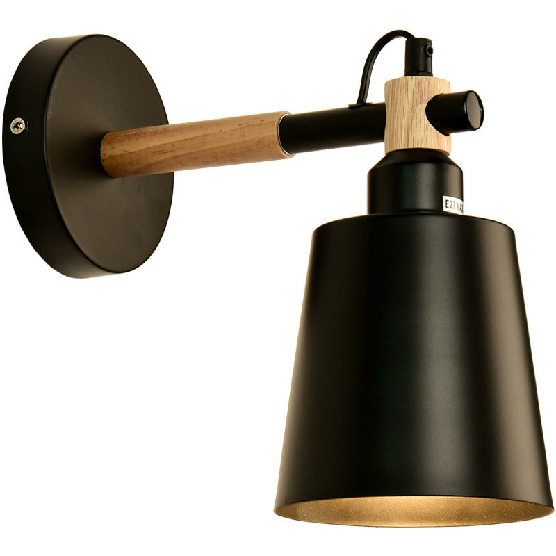 Nordic Style Cone-Shaped Wall Light 1 Light Iron Wall Lamp for Living Room
