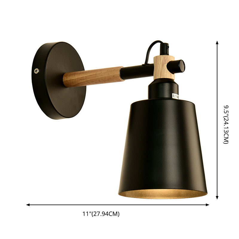 Nordic Style Cone-Shaped Wall Light 1 Light Iron Wall Lamp for Living Room