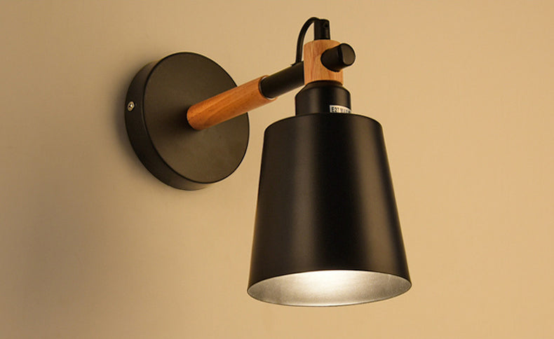 Nordic Style Cone-Shaped Wall Light 1 Light Iron Wall Lamp for Living Room