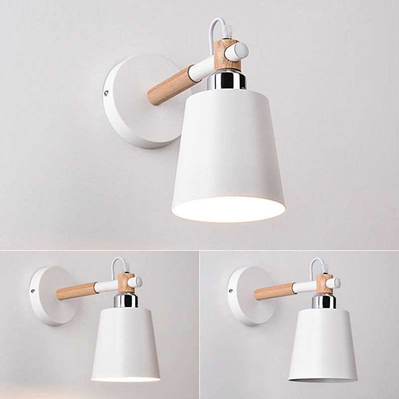 Nordic Style Cone-Shaped Wall Light 1 Light Iron Wall Lamp for Living Room