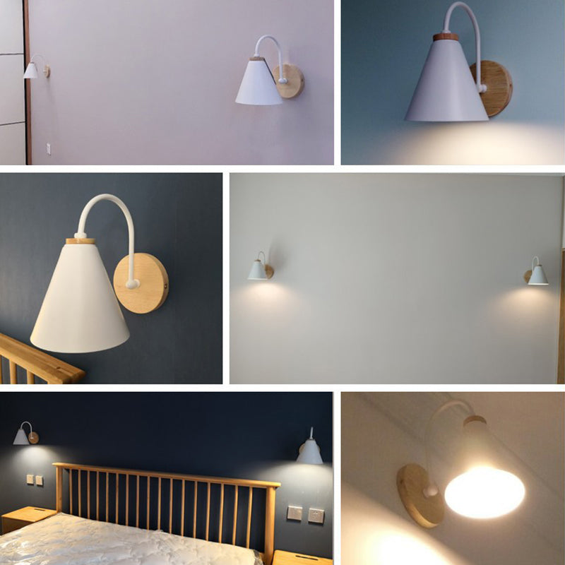 Taps toelopende kinderen slaapkamer wandlichtkit metaal 1-licht macaron wandmontage lamp