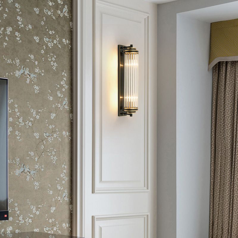Contemporary Tubular Wall Mounted Lights Glass Flush Mount Wall Sconce for Living Room