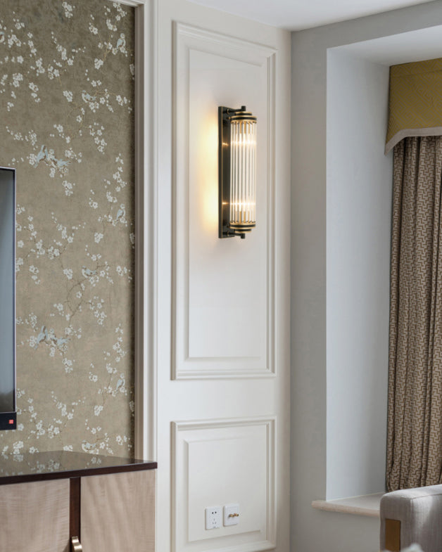 Contemporary Tubular Wall Mounted Lights Glass Flush Mount Wall Sconce for Living Room