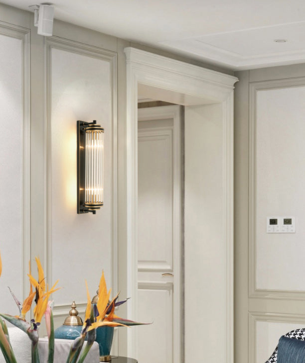 Contemporary Tubular Wall Mounted Lights Glass Flush Mount Wall Sconce for Living Room