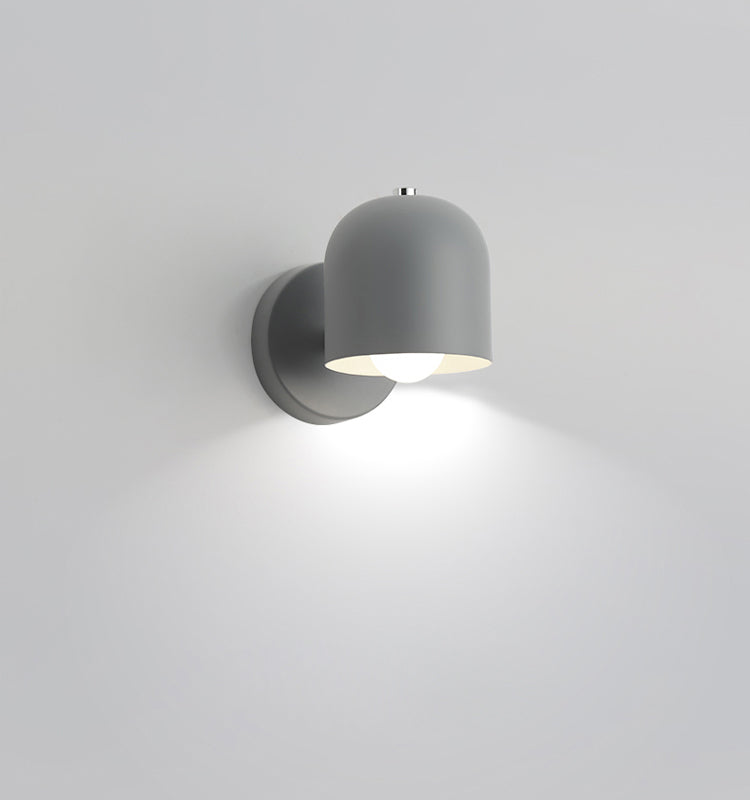 Luz de pared de domo de estilo macarrón 1 lámpara de pared de hierro ligera para dormitorio infantil