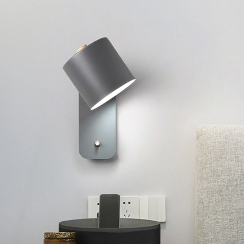 Nordic Modern Style 1 Light Wall Light Metal Cylindrical Wall Light for Living Room