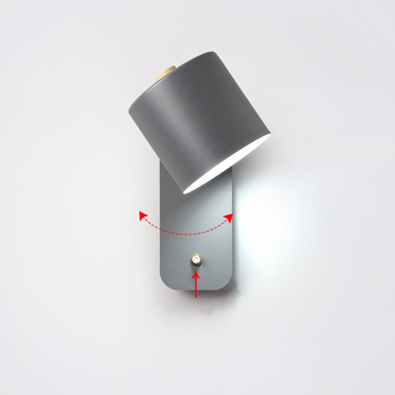 Nordic Modern Style 1 Light Wall Light Metal Cylindrical Wall Light for Living Room