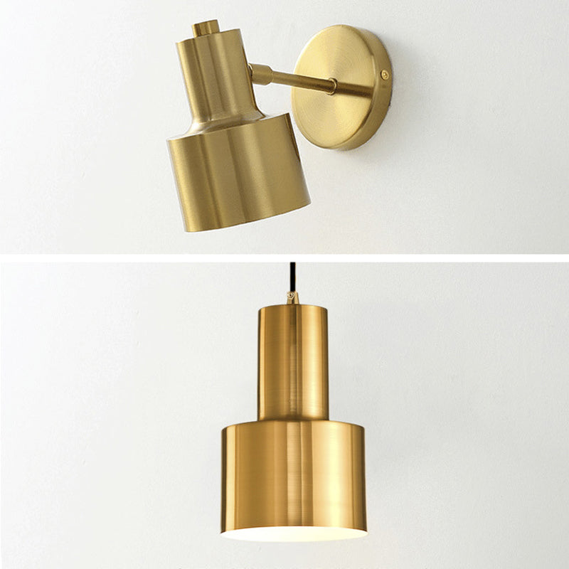 Postmodern Swing Arm Wall Sconce Metallic Wall Mounted Lighting for Coffee Shop