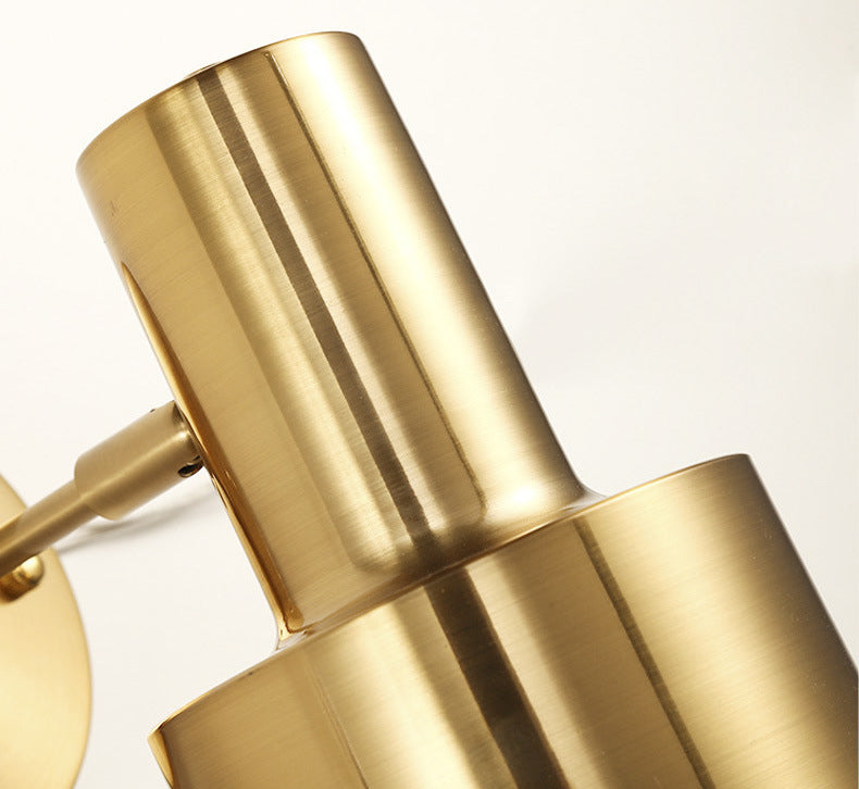 Postmodern Swing Arm Wall Sconce Metallic Wall Mounted Lighting for Coffee Shop