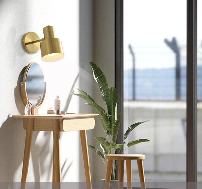 Postmodern Swing Arm Wall Sconce Metallic Wall Mounted Lighting for Coffee Shop