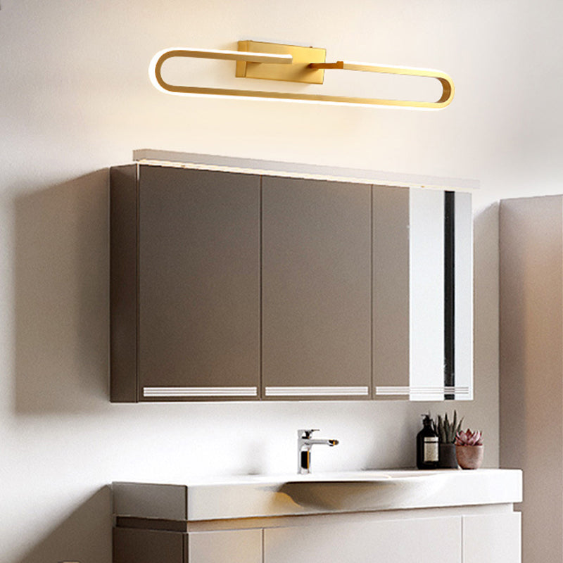 Postmodern Oval Ring Wall Mounted Lights Acrylic Flush Mount Wall Sconce for Bathroom