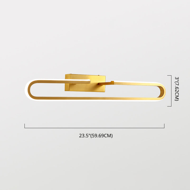 Postmodern Oval Ring Wall Mounted Lights Acrylic Flush Mount Wall Sconce for Bathroom