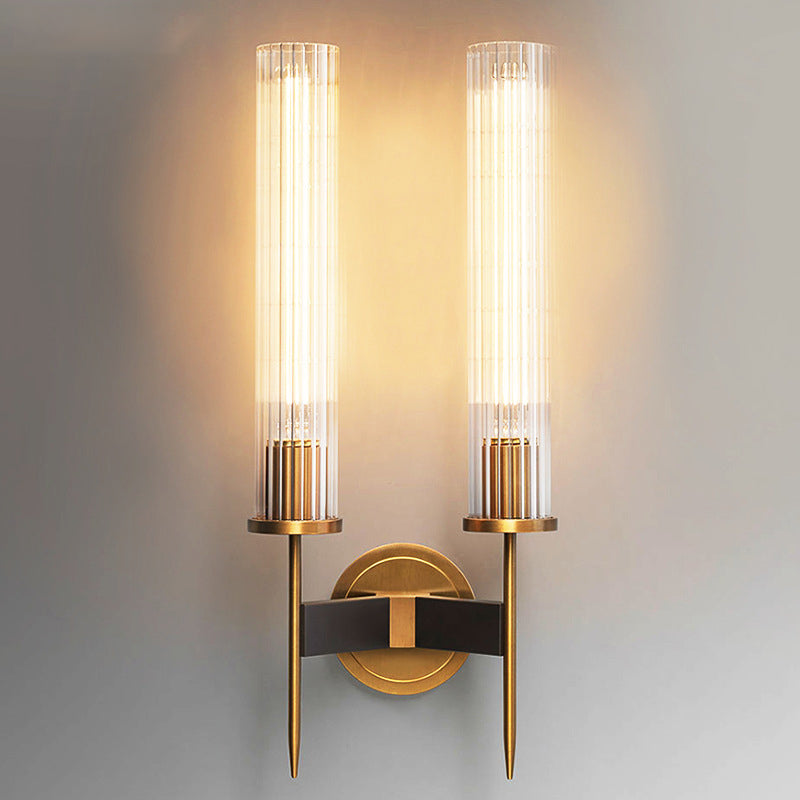 Lampe murale en verre d'éclairage mural cylindrique contemporain pour le salon