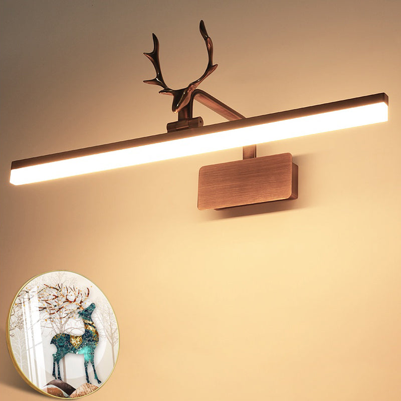 American Style Linear Vanity Lighting Fixtures with Antlers Acrylic Vanity Sconce