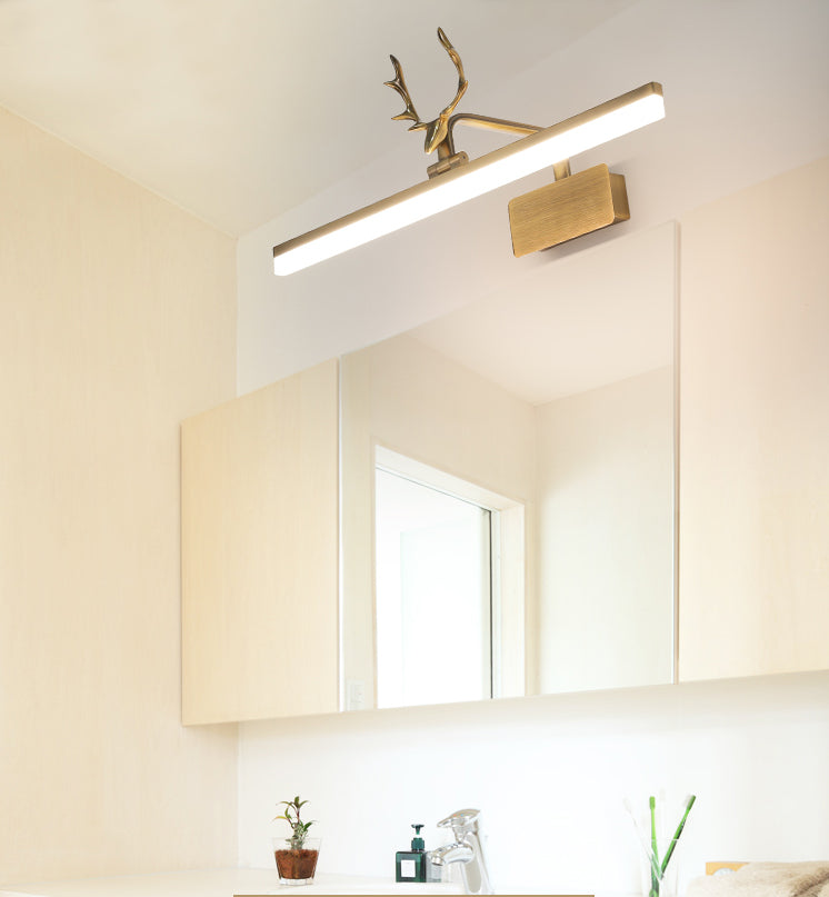 American Style Linear Vanity Lighting Fixtures with Antlers Acrylic Vanity Sconce
