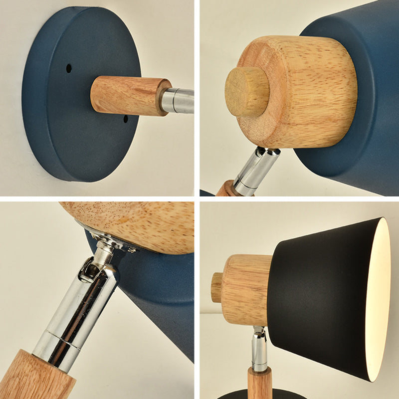 Semplicità nordica semplicità conica illuminazione con applique a parete metallizzata lampada montata per camera da letto per camera da letto