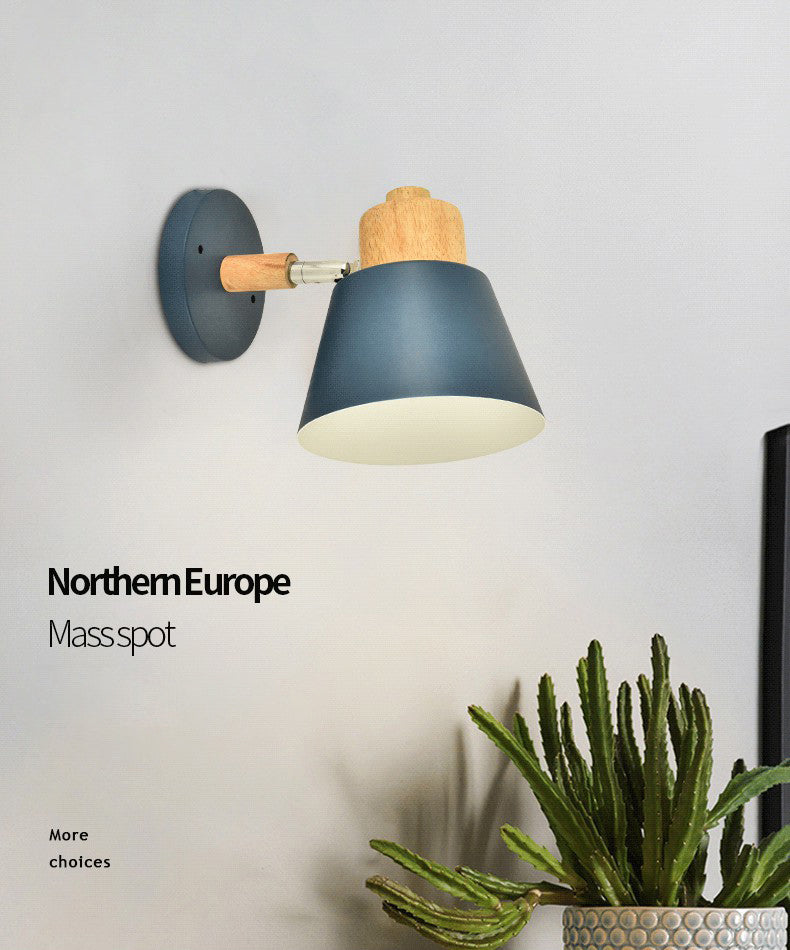 Semplicità nordica semplicità conica illuminazione con applique a parete metallizzata lampada montata per camera da letto per camera da letto