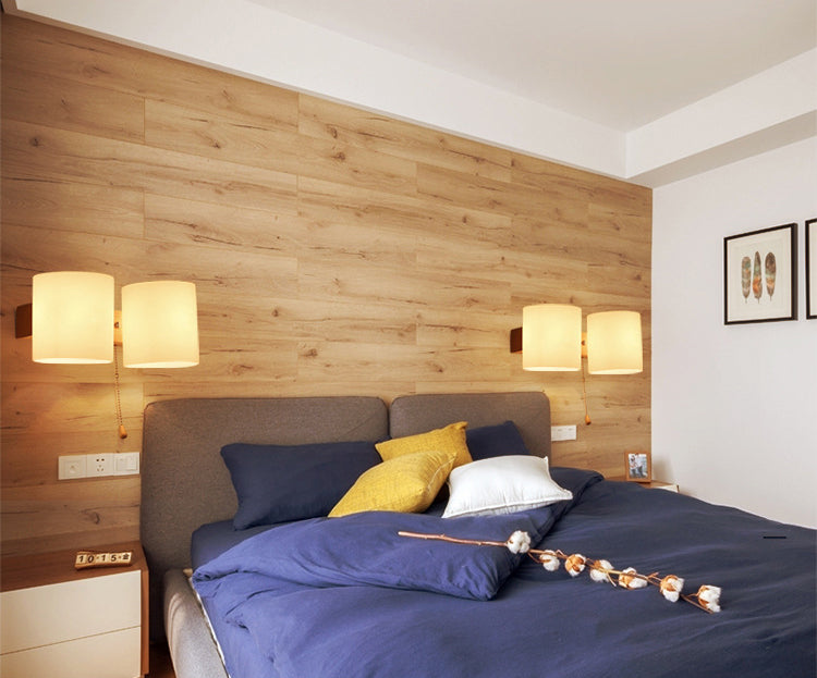 Cylinder Wall Sconce Lighting Modern Glass White Wall Mount Light Fixture for Bedroom