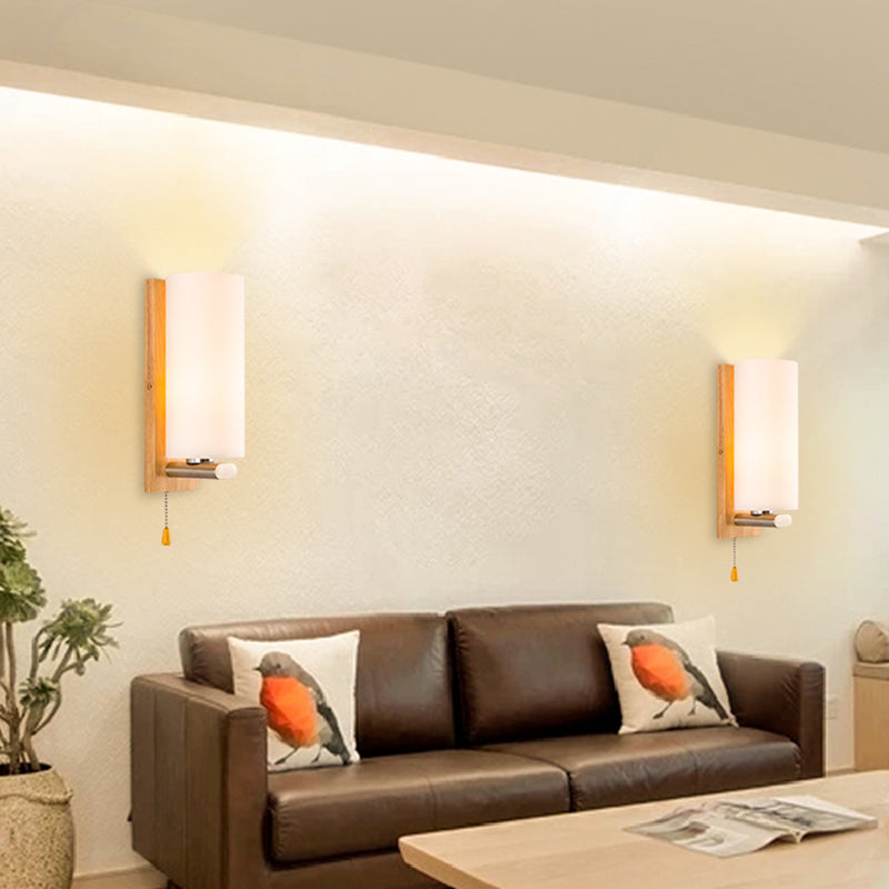 Cilindro de la sala de estar accesorio de iluminación de pared de vidrio Iluminación de pared moderna en blanco