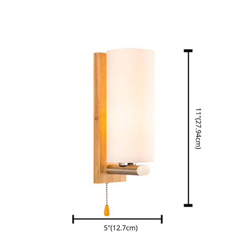 Cilindro de la sala de estar accesorio de iluminación de pared de vidrio Iluminación de pared moderna en blanco