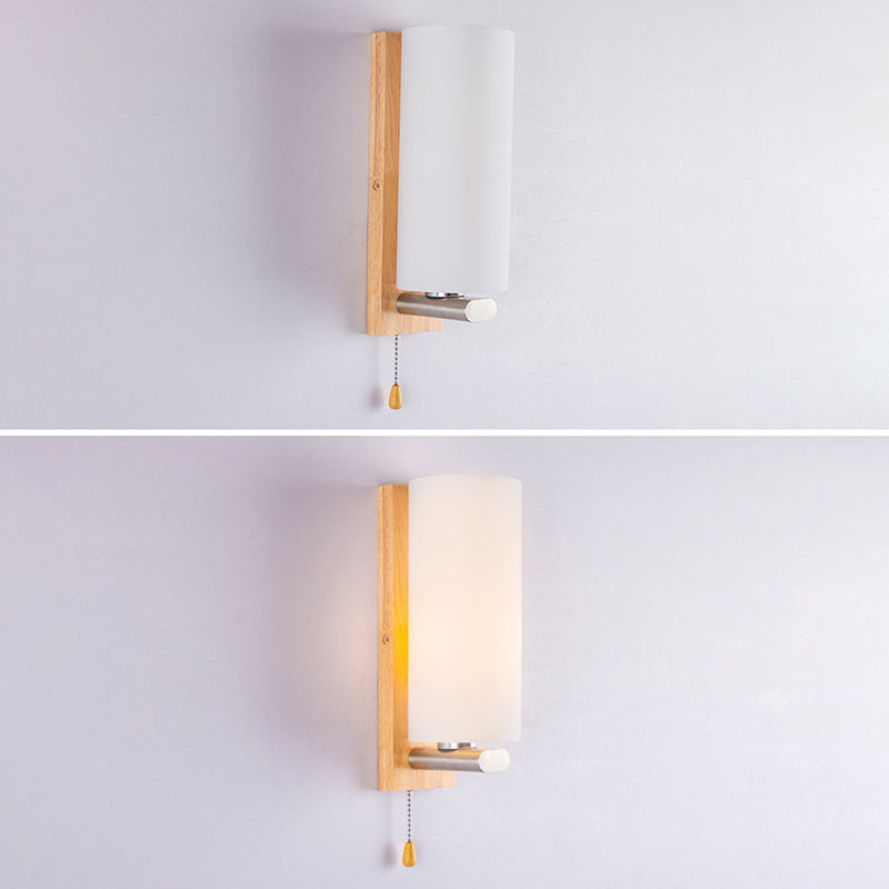 Cilindro de la sala de estar accesorio de iluminación de pared de vidrio Iluminación de pared moderna en blanco