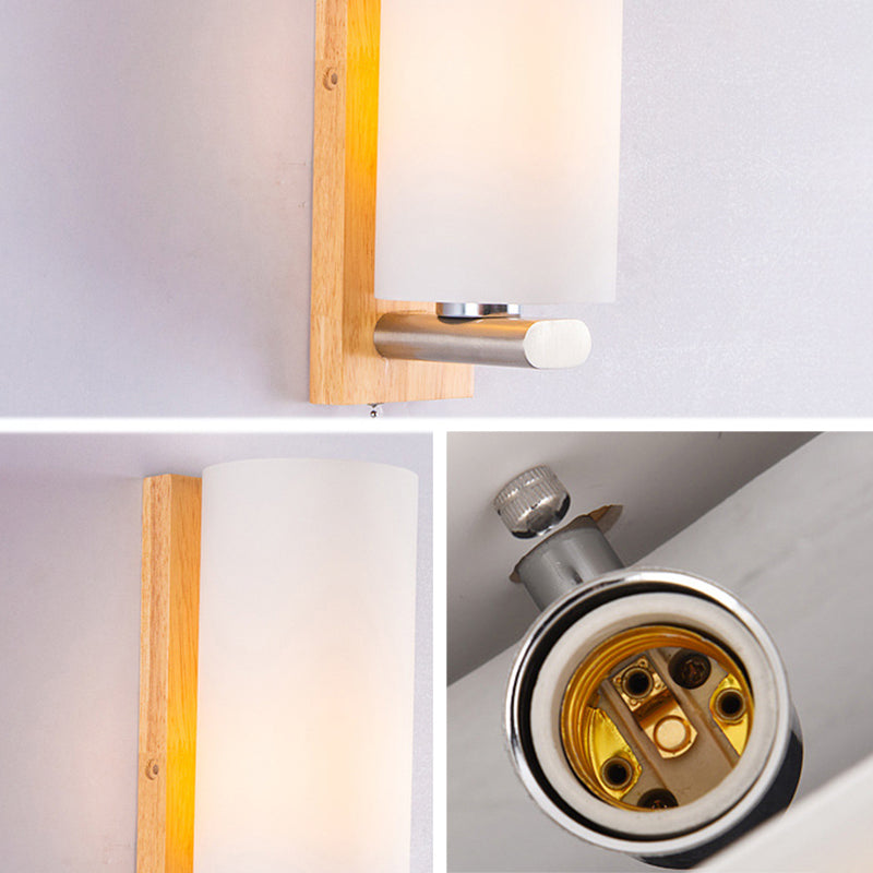 Cilindro de la sala de estar accesorio de iluminación de pared de vidrio Iluminación de pared moderna en blanco