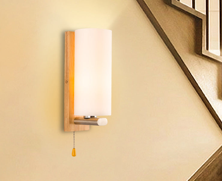 Cilindro de la sala de estar accesorio de iluminación de pared de vidrio Iluminación de pared moderna en blanco