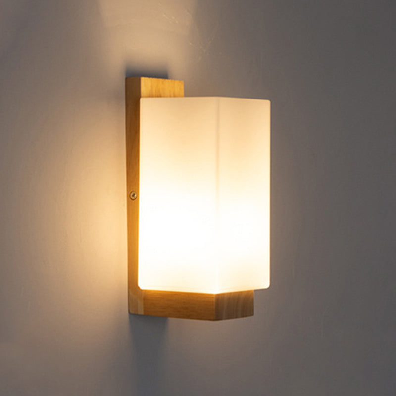 Wit rechthoekige wand sconce verlichting moderne stijl glazen wand gemonteerd verlichtingsarmatuur