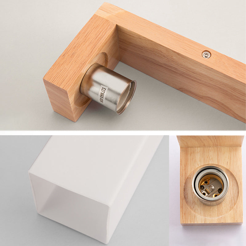 Wit rechthoekige wand sconce verlichting moderne stijl glazen wand gemonteerd verlichtingsarmatuur