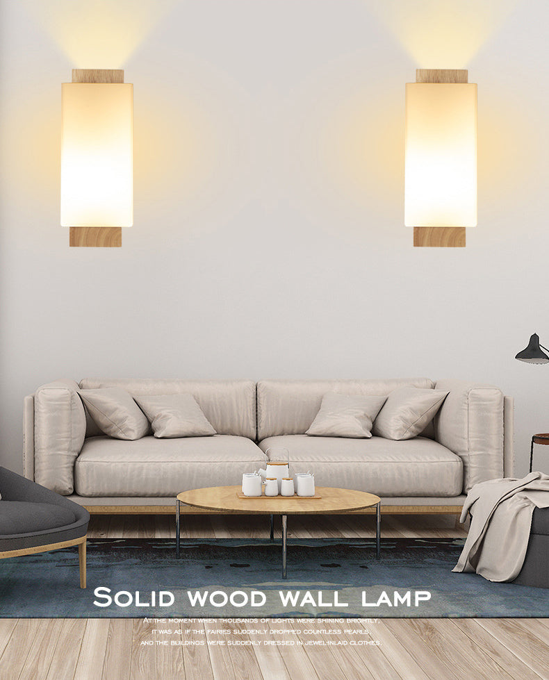 Wit rechthoekige wand sconce verlichting moderne stijl glazen wand gemonteerd verlichtingsarmatuur