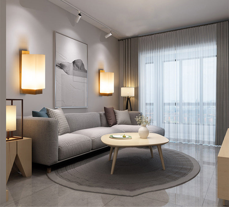 Wit rechthoekige wand sconce verlichting moderne stijl glazen wand gemonteerd verlichtingsarmatuur