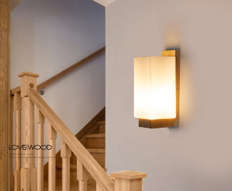 Wit rechthoekige wand sconce verlichting moderne stijl glazen wand gemonteerd verlichtingsarmatuur
