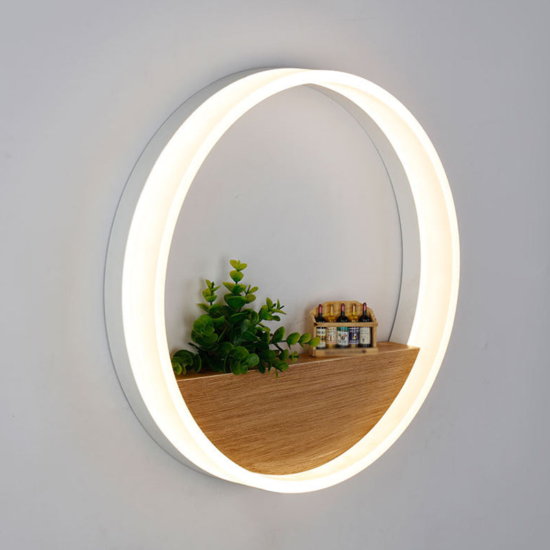 Acrylcirkel wandlamp Licht Licht Simplicity Stijl LED -wand SCONCE -verlichting in het wit