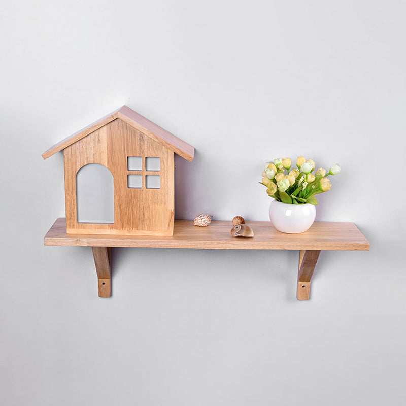 Wooden House-Shape Wall Light Fixture Modern LED Wood Wall Mounted Light Fixture