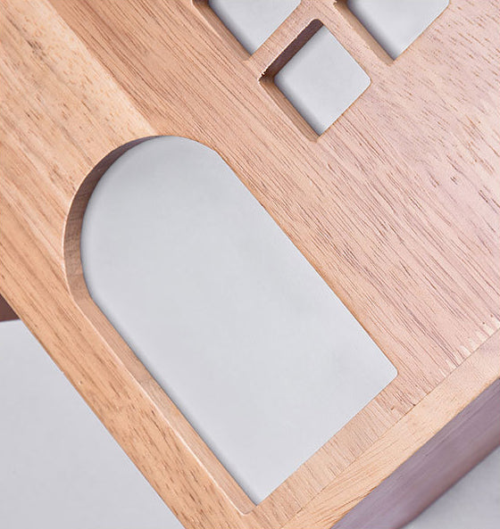 Wooden House-Shape Wall Light Fixture Modern LED Wood Wall Mounted Light Fixture