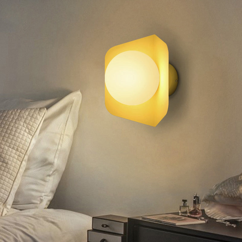Éclairage mural en forme de boule nordique Éclairage mural en verre nordique pour chambre à coucher
