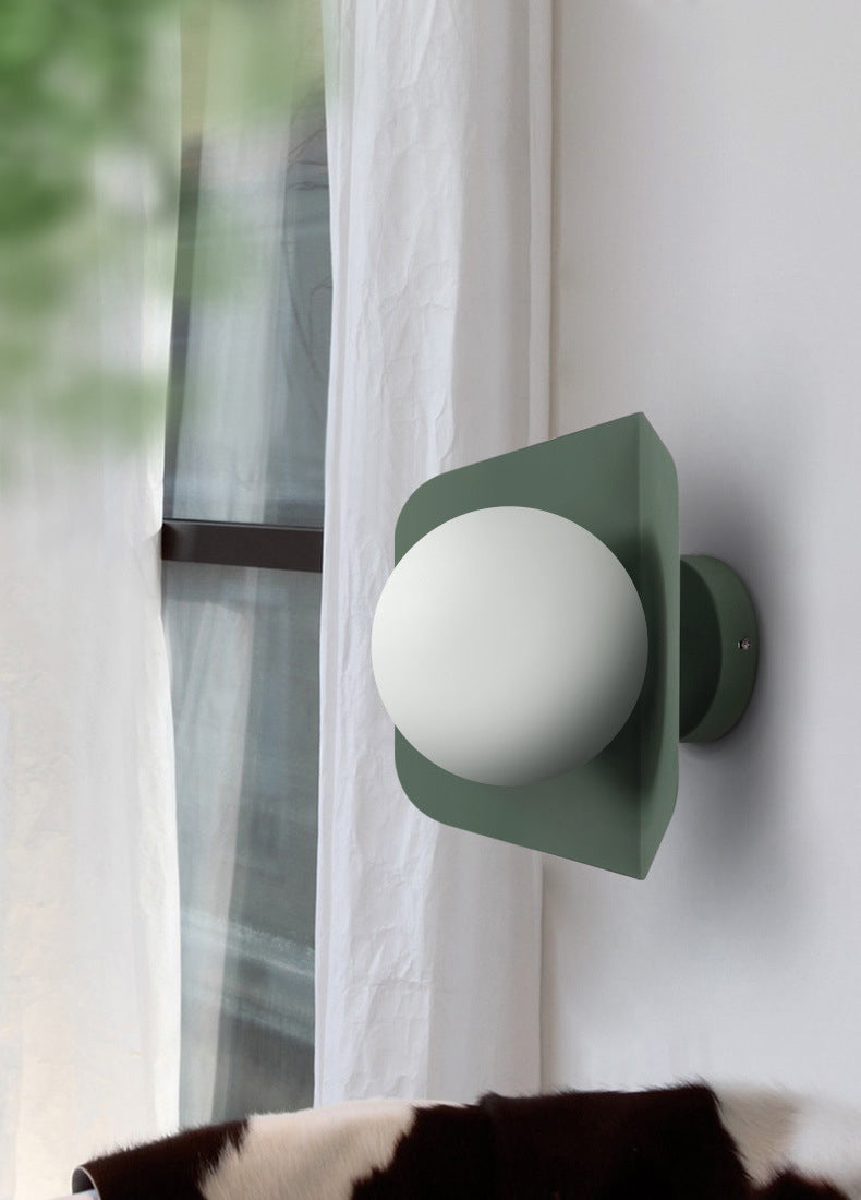 Éclairage mural en forme de boule nordique Éclairage mural en verre nordique pour chambre à coucher