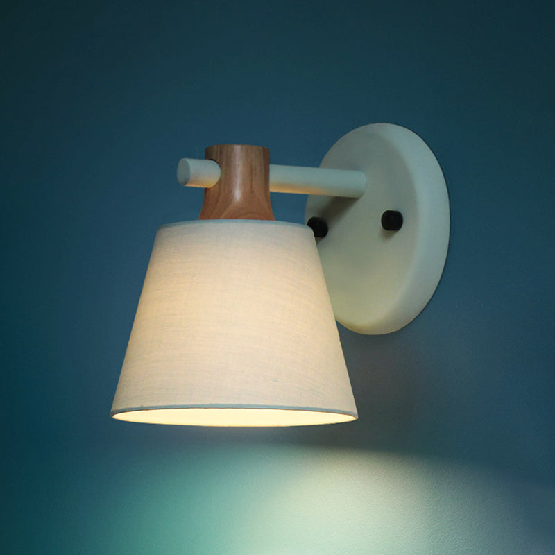 Cone Wall Wall Mount Light Fixture Modern Style Fabric Bedroom Wall Lighting Fixture