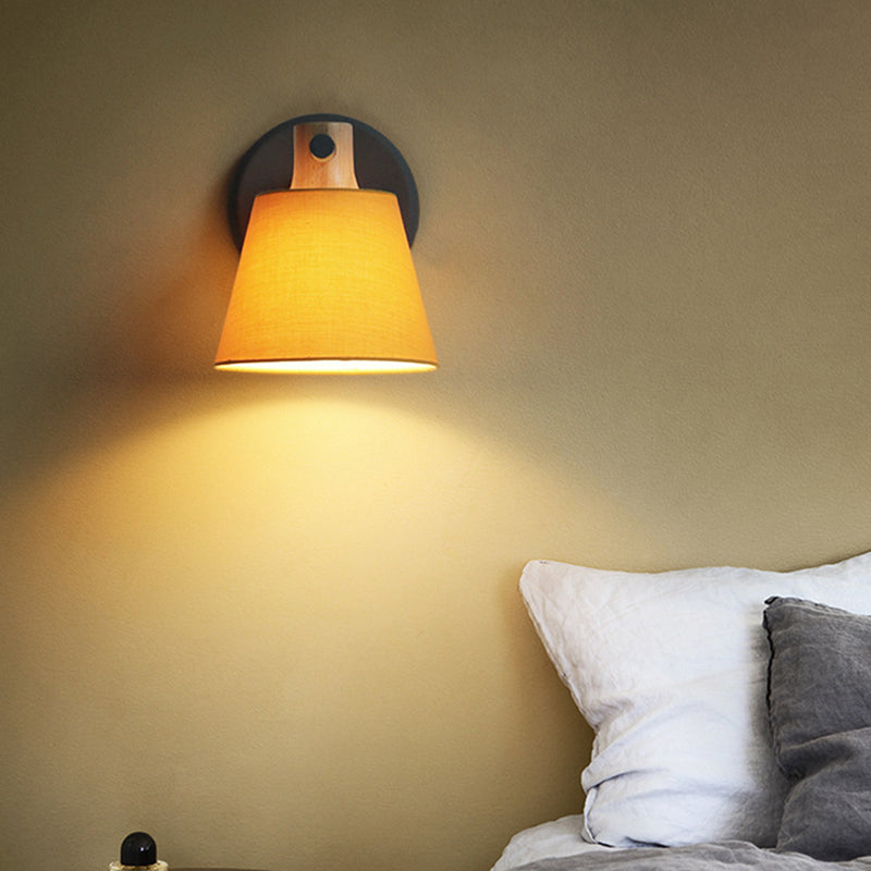 Cone Wall Wall Mount Light Fixture Modern Style Fabric Bedroom Wall Lighting Fixture