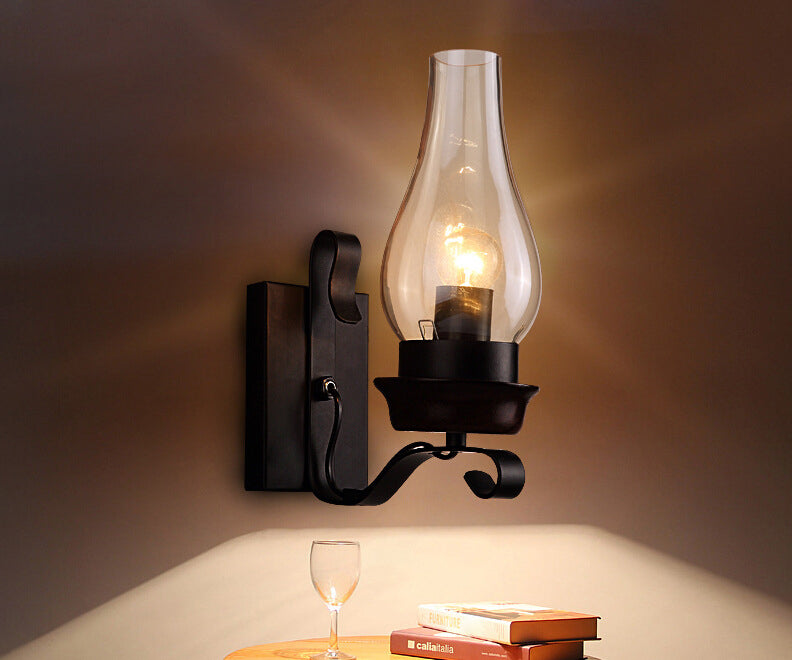 Style de style industriel ombré mural en verre clair appliques murales d'éclairage en clair