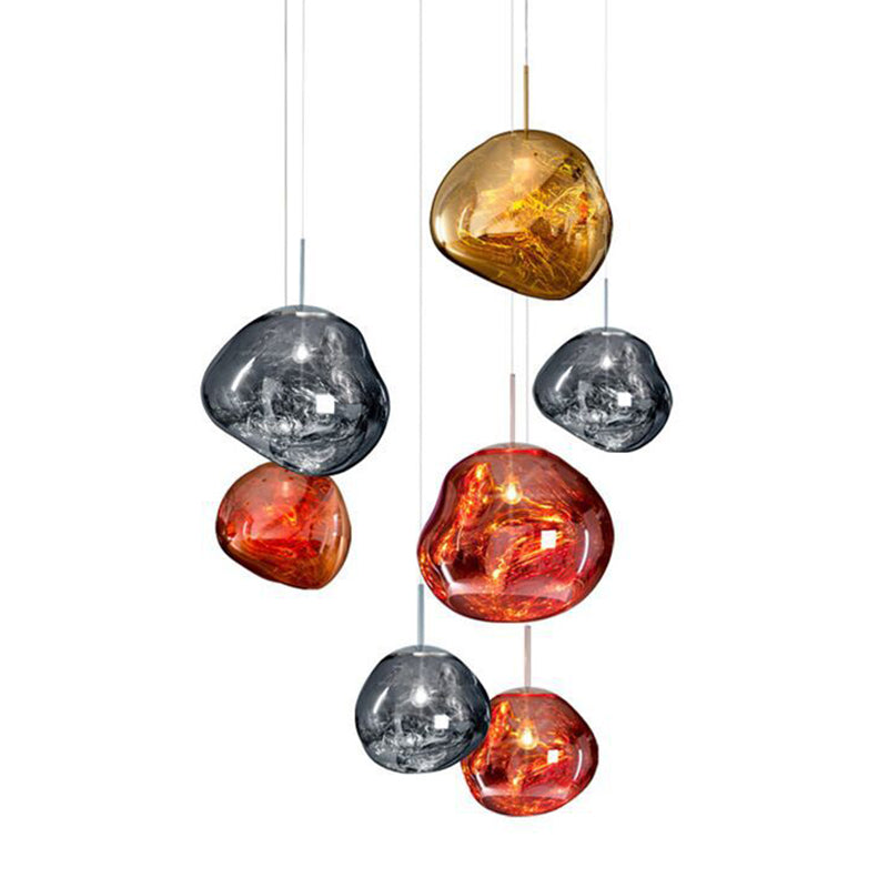 Elektroplating spiegelglas lava hangend licht 1-licht creatieve hangende hanglamp voor slaapkamer