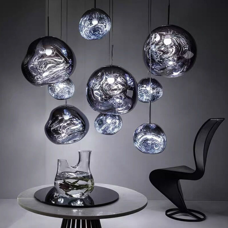 Elektroplierendes Spiegelglas Lava hängend hängendes Licht 1 Licht kreative hängende Anhängerlampe für Schlafzimmer
