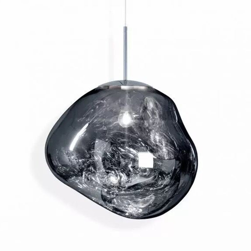 Electroplating Mirror Glass Lava Hanging Light 1-Light Creative Hanging Pendant Lamp for Bedroom