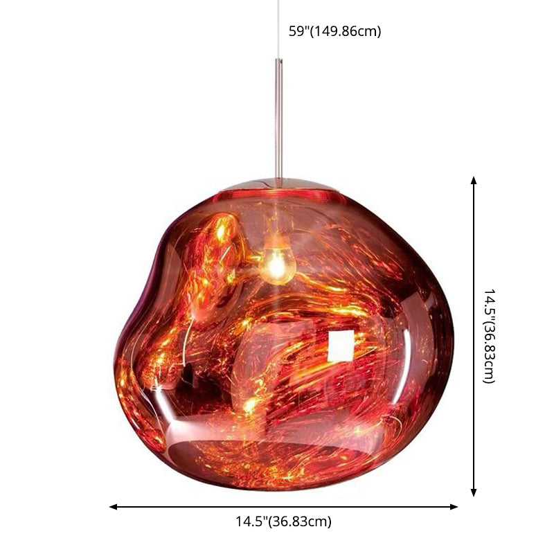 Elektroplierendes Spiegelglas Lava hängend hängendes Licht 1 Licht kreative hängende Anhängerlampe für Schlafzimmer