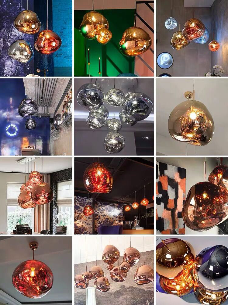Elektroplating spiegelglas lava hangend licht 1-licht creatieve hangende hanglamp voor slaapkamer
